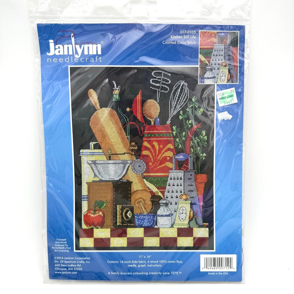 Janlynn Kitchen Still Life Counted Cross Stitch Kit 11x14 Cooking Baking Rustic